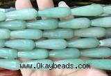 TRBS71 15 inches 10*30mm faceted teardrop green aventurine beads wholesale