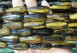 TRBS74 15 inches 10*30mm faceted teardrop yellow tiger eye beads wholesale