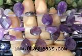 TRBS92 Top drilled 13*18mm faceted flat teardrop amethyst beads wholesale  TRBS92 Top drilled 13*18mm faceted flat teardrop amethyst beads wholesale