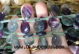 TRBS96 Top drilled 13*18mm faceted flat teardrop fluorite beads wholesale  TRBS96 Top drilled 13*18mm faceted flat teardrop fluorite beads wholesale