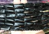 TWBS10 15 inches 9*20mm twist column black obsidian gemstone beads