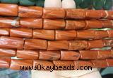 TWBS11 15 inches 9*20mm twist column red jasper gemstone beads