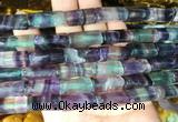 TWBS19 15 inches 9*20mm twist column rainbow fluorite gemstone beads