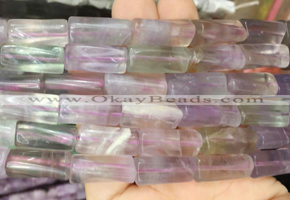 TWBS21 15 inches 9*20mm twist column fluorite gemstone beads