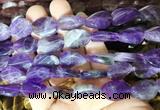 TWBS25 15 inches 13*18mm twist oval amethyst beads wholesale