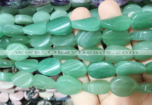 TWBS26 15 inches 13*18mm twist oval green aventurine beads wholesale