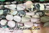 TWBS32 15 inches 13*18mm twist oval black veined rhodonite beads wholesale