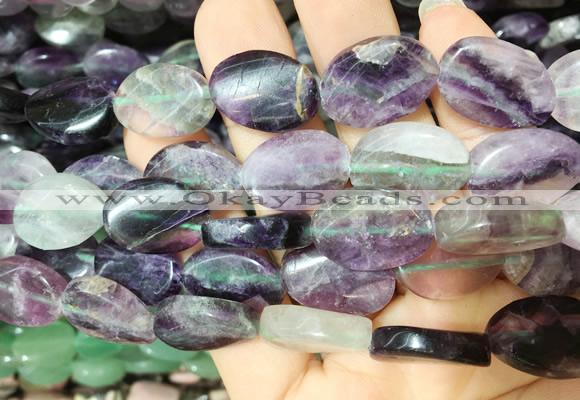 TWBS35 15 inches 13*18mm twist oval fluorite beads wholesale