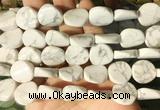 TWBS57 15 inches 16mm twist coin white howlite beads wholesale