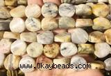 TWBS59 15 inches 16mm twist coin yellow crazy agate beads wholesale