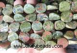 TWBS66 15 inches 16mm twist coin unakite beads wholesale