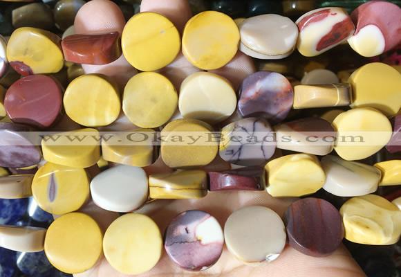 TWBS70 15 inches 16mm twist coin mookaite beads wholesale