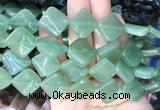 TWBS83 15 inches 16mm twist diamond green aventurine beads wholesale