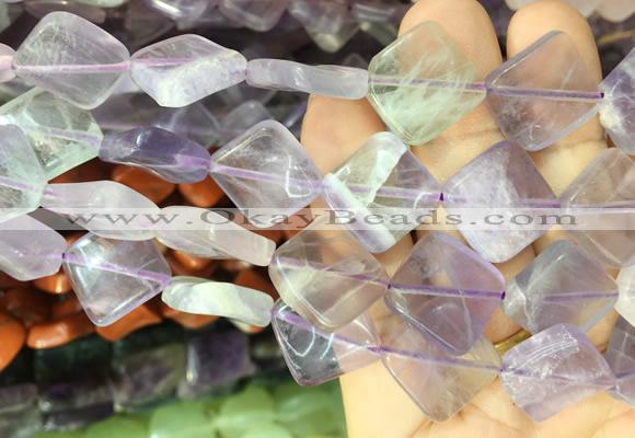 TWBS89 15 inches 16mm twist diamond fluorite beads wholesale