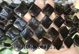 TWBS90 15 inches 16mm twist diamond black obsidian beads wholesale