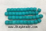 WBBS43 12*15mm carved drum loose howlite turquoise gemstone beads wholesale WBBS43 12*15mm carved drum loose howlite turquoise gemstone beads wholesale